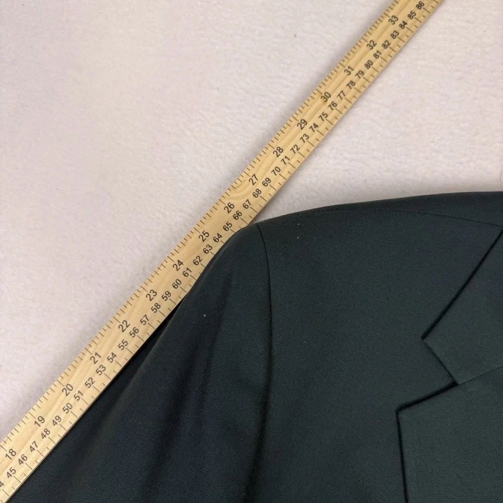 VTG 80s Corbin Platinum Green Blazer Sport Coat GBC Crest Gold Buttons 44L Union